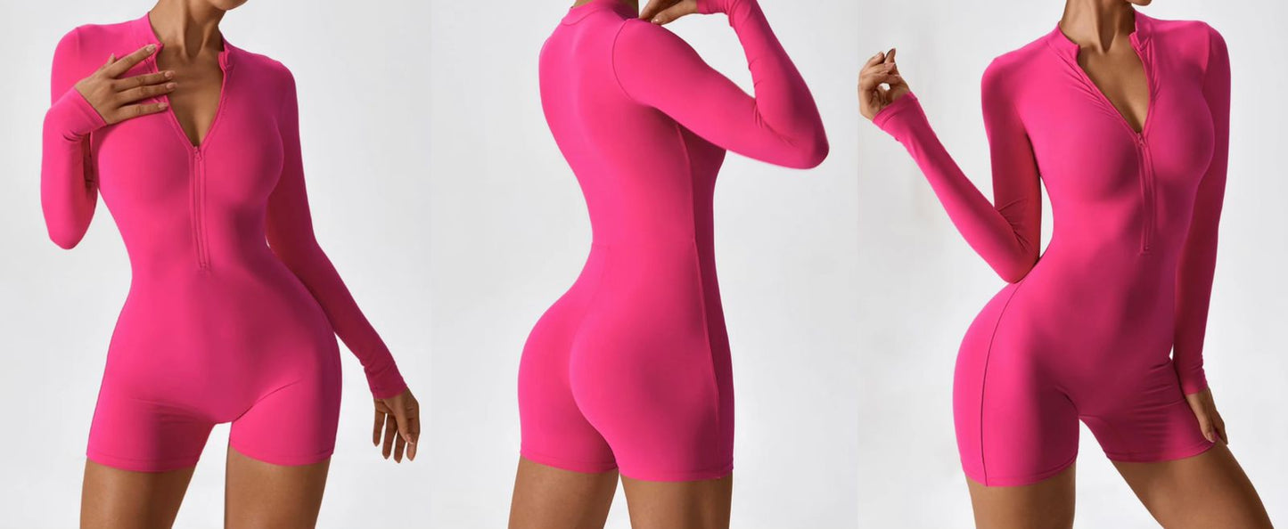 Short long sleeve jumpsuit