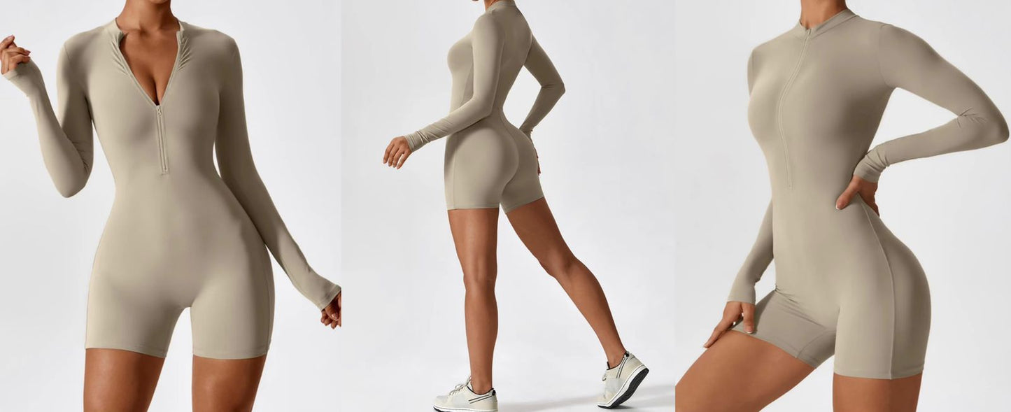 Short long sleeve jumpsuit