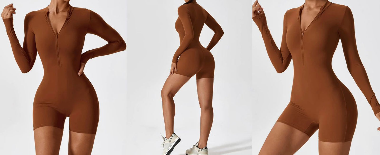 Short long sleeve jumpsuit