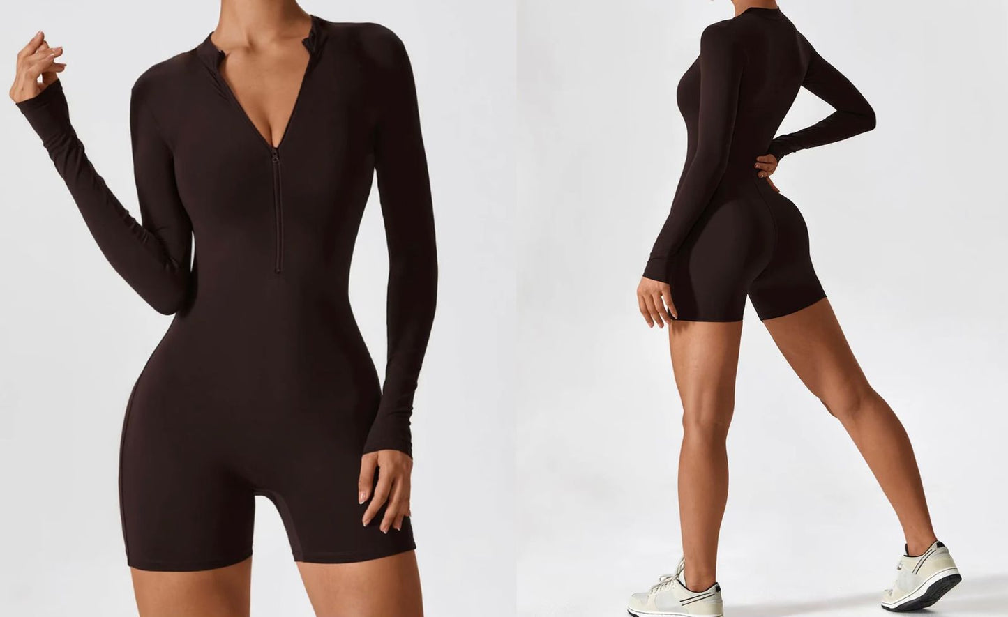 Short long sleeve jumpsuit