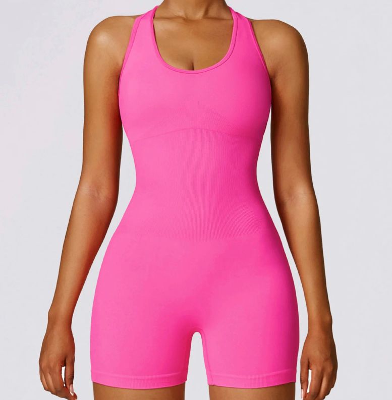 Jumpsuit with short strips in one color Push Up