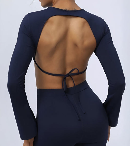 Push Up Unicolor Long Sleeve Legging Set