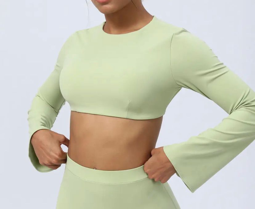 Push Up Unicolor Long Sleeve Legging Set