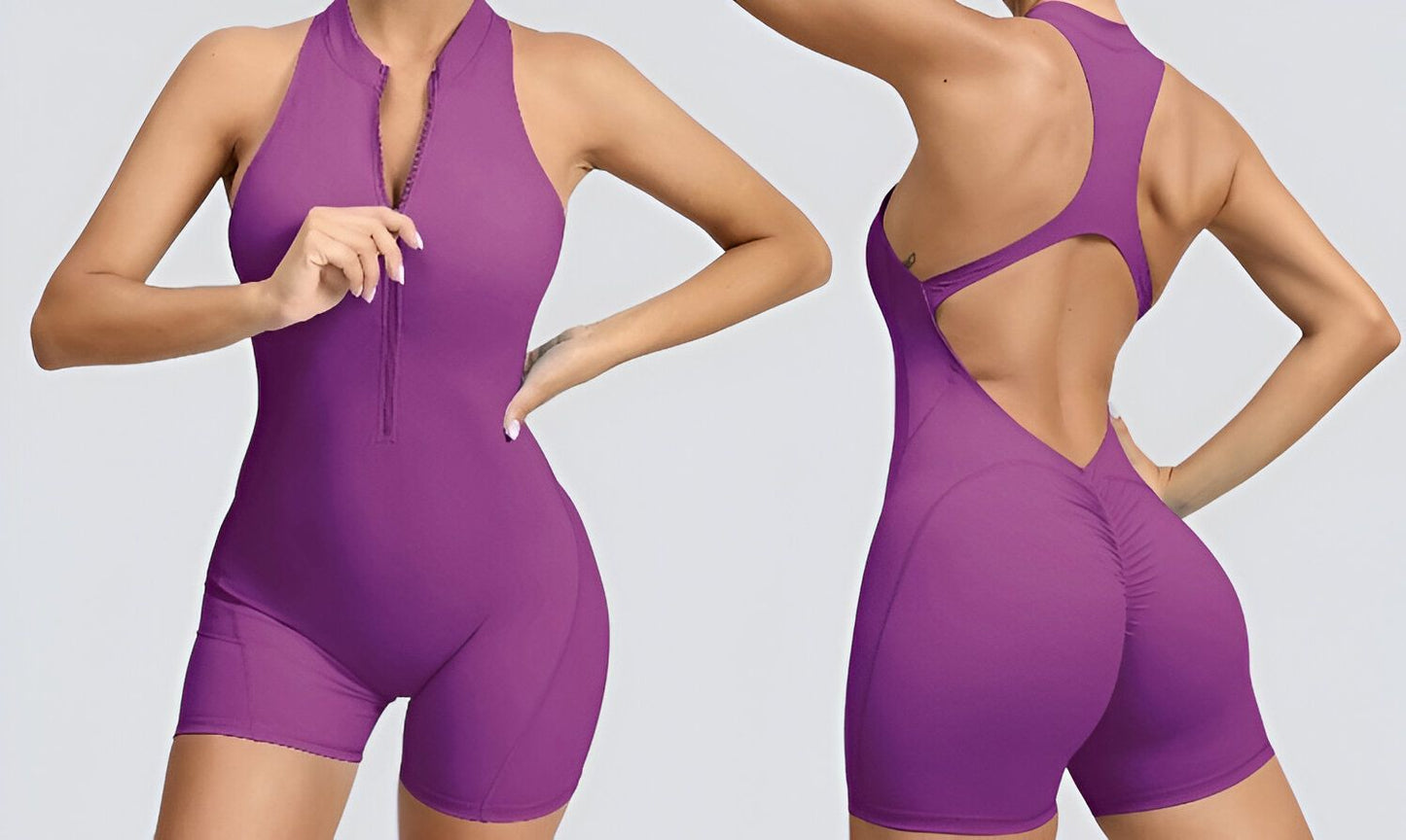 Enterizo zipper active short
